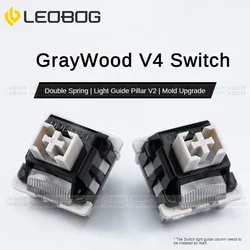 Premium GrayWood Linear POM Switches for Custom Mechanical Keyboards - 3/5 Pin DIY Gaming Accessories (LEOBOG GrayWood V4)