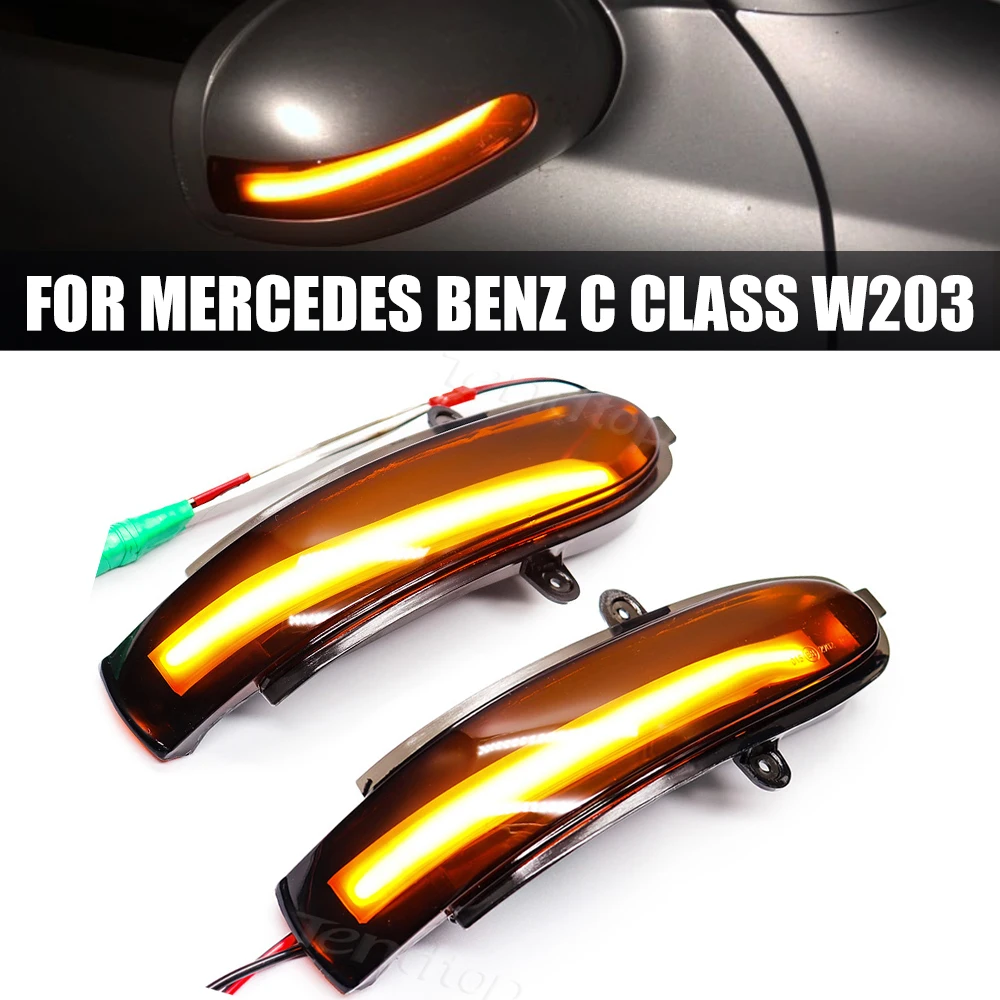 

Динамическая лампа для зеркала заднего вида с последовательным индикатором и поворотником для Mercedes Benz C Class W203 S203 CL203 2001-2007