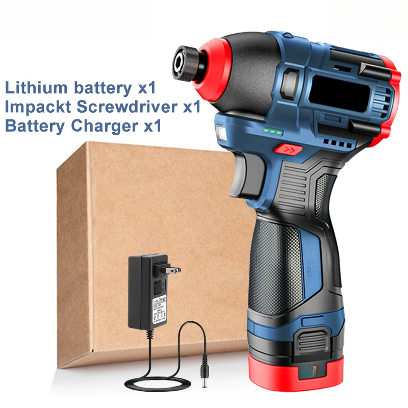 200N.m 16.8V Electric Drill Screwdriver Impact Driver Cordless Drill Household Multifunction Hit Power Tools