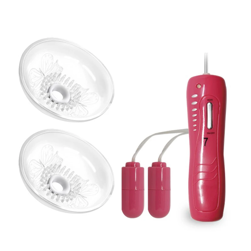 Potenziatore Del Seno Vibrazione A 7 Velocità 2 Rompicapi Per Capezzoli Flessibili Coppe Per Il Seno Stimolatore Per Capezzoli Masturbatore Giocattolo