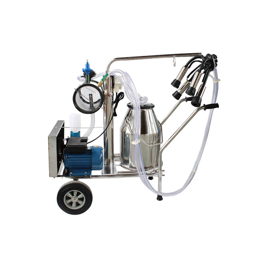 Electric Cow Milking Machine 10-25 Cows Per Hour Electric Milker Machine With 25L Stainless Steel Bucket Milk Machine For Cows
