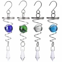 1x Spiral Wind Chime Ball Wind Spinner Pendants Rotating Hook Nursery Garden Yard Home Wall Hanging Decorations Outdoor 2