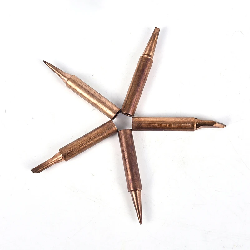 5pcs Pure Copper 900M-T Soldering Iron Tip soldering iron tip Lead-free Solder Tips Welding Head