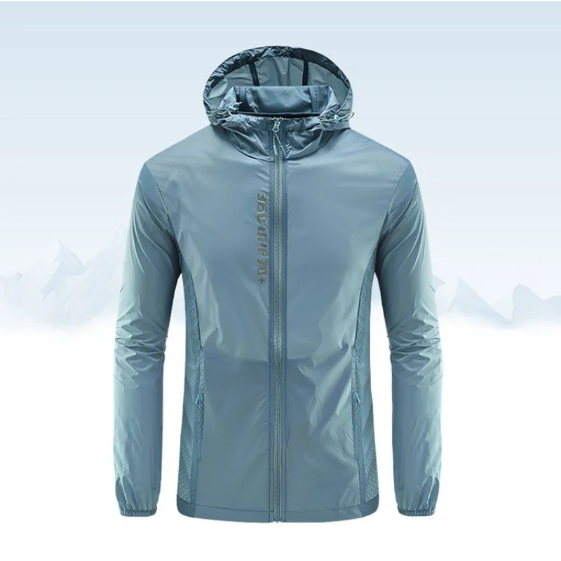 2023 Summer Ice Silk Quick Drying Ultra Thin UV Protection Sun Protection Outdoor Thermal Insulation Couple Hooded Fishing Suit