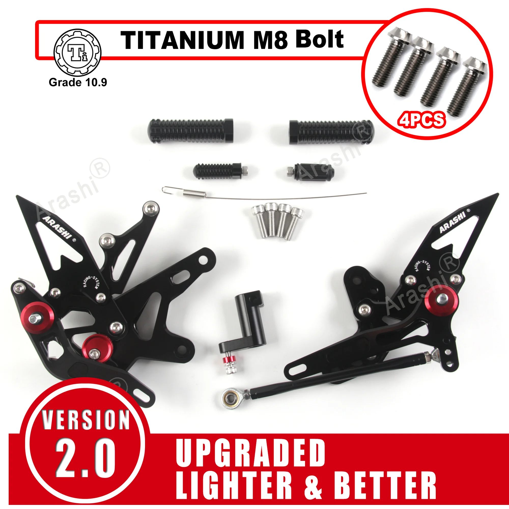 Arashi V2.2 Rearset For KAWASAKI Ninja 500 / Z500 / ABS 2024 2025