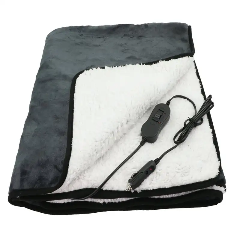 

12 Volt Heated Car Blanket, Reversible Plush/, 55 length x 40 width, 1lbs
