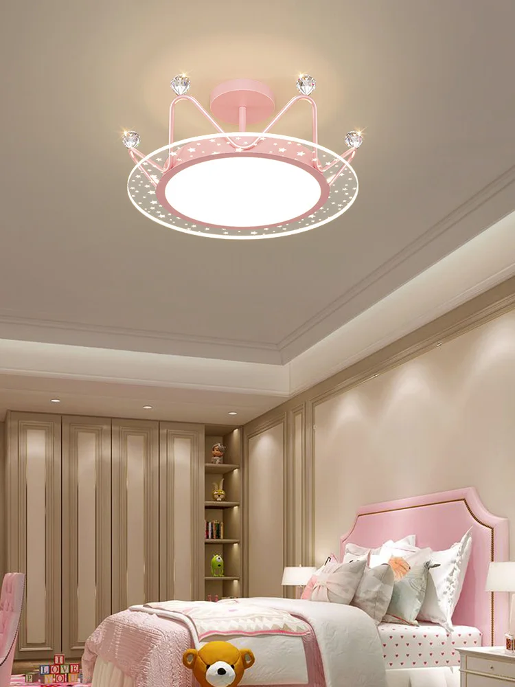 

Children's Room Chandelier Crown Pink Girl Lamp Boy Bedroom Room Headlight Amusement Park Kindergarten Commercial Lamps