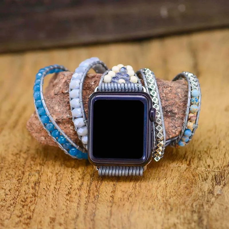 Браслет ручной работы для Apple Watch 7 band винтажный богемный из бусин iwatch Series 6 se 5 4 3 41