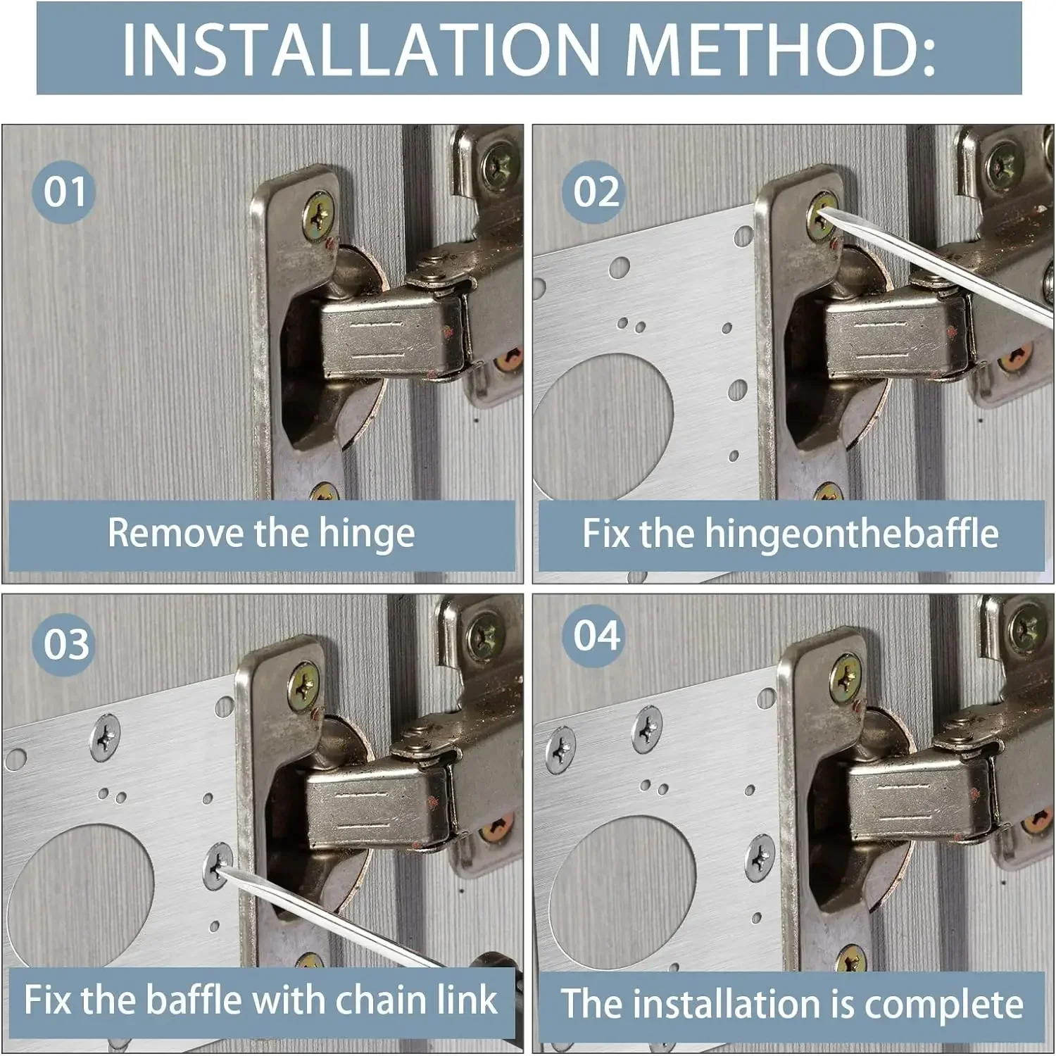 1/8Sets Hinge Repair Plate Stainless Steel Hardware Cabinet Flat Screws Fixing Brace Brackets Cupboard Door Hinge Mounting Tools
