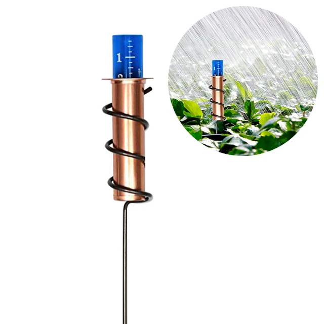 Spirális Esőmérő Réz Kültéri Kerti Pluviométer Úszó Csapadékmérési Eszköz