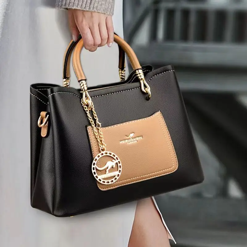 

Kangaroo Luxury Leather 2022 New Women's Shoulder Messenger Bag New Retro Ladies Purses Handbags Working Shopping Casual