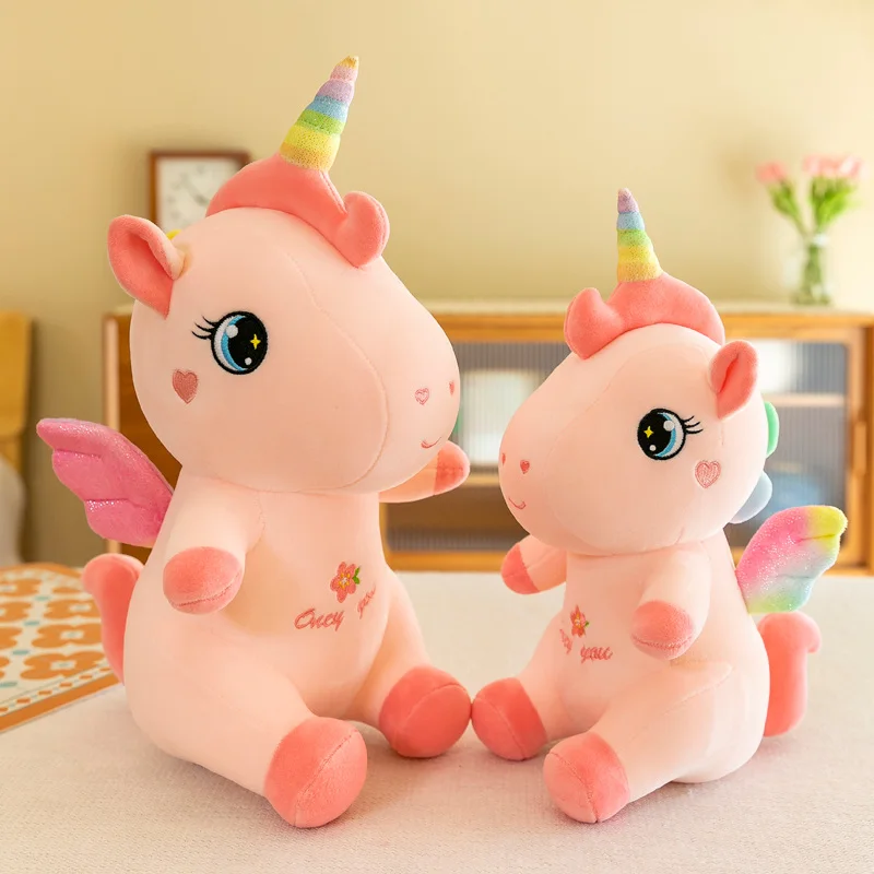 1Pcs Cartoon Cute Unicorn Plush Toy Kawaii Stuffed Animals Unicorns Plushies Doll Anime Soft Kids Kawaii Toys for Girls Gifts 1pc 35cm 65cm new kawaii soft unicorn cat plush toy down cotton stuffed squish pink white unicorns dolls children birthday gift