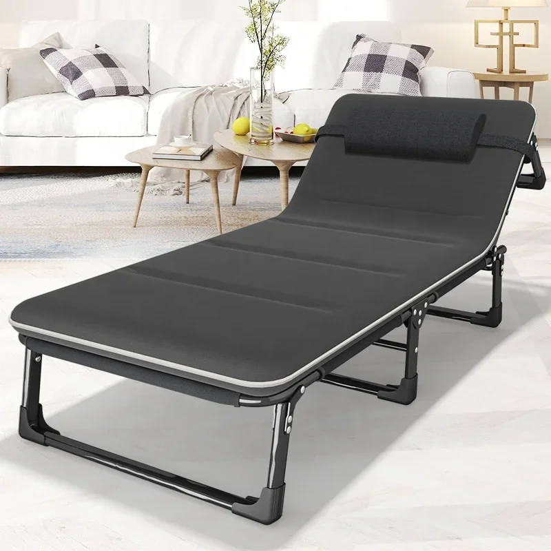 thumbnail image 1 of Cama plegable de viaje portátil con colchón, cama ajustable para exteriores, para playa y sol, 1 of 3