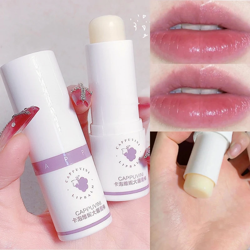 Cappuvini Grape Lip Balm Stick — 8g, Deeply Hydrating and Moisturizing, Prevents Dryness and Cracking, Reduces Lip Lines, 4