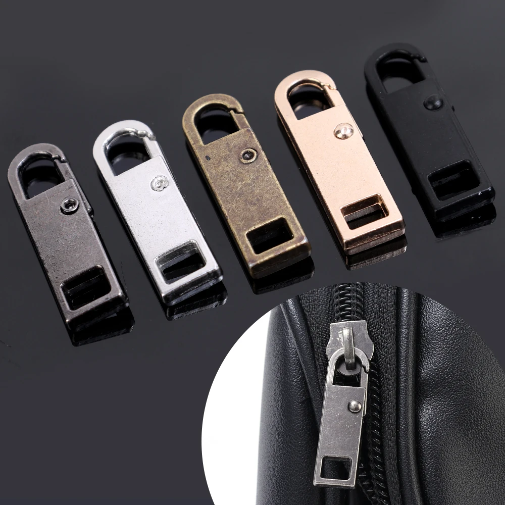 5/1Pcs Detachable Zipper Puller Metal Zipper Head Repair Kits Universal Replacement for Luggage Purse Bags Clothes Slider zipper repair kit,zipper pullers,zipper sliders,zipper heads,zipper accessories