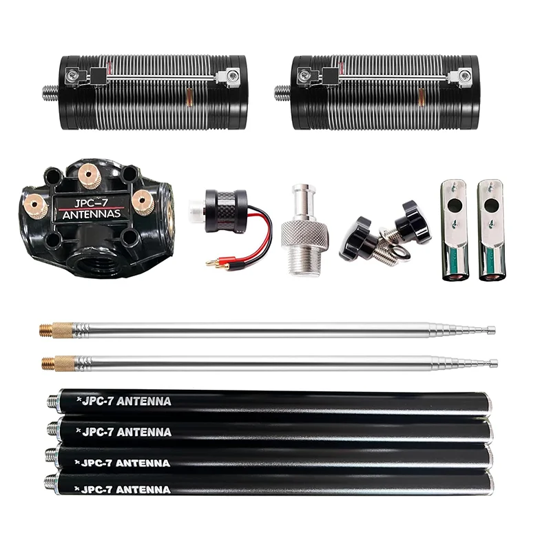 JPC-7 HF Antennas for Ham Radio with Slide Regulator 7MHz-50MHz All Band Hf Vertical Antenna 100W for Outdoor/Balcony/Trip