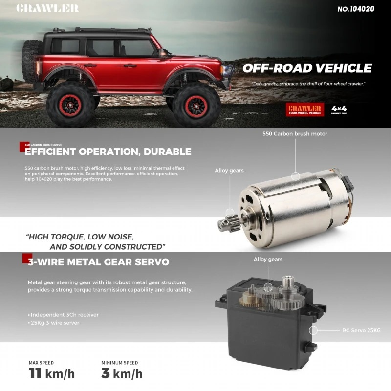2025 Rc Wl104020 1:10 Bronco Replica Model Off-Road High-Fidelity Rc Car 4wd Wltoys With Electric Winch Two-Speed Transmission 5