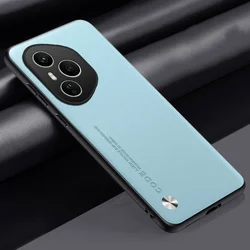 Elegant PU Leather Matte Silicone Shockproof Phone Case Cover for Honor 400 Lite (SKY BLUE)