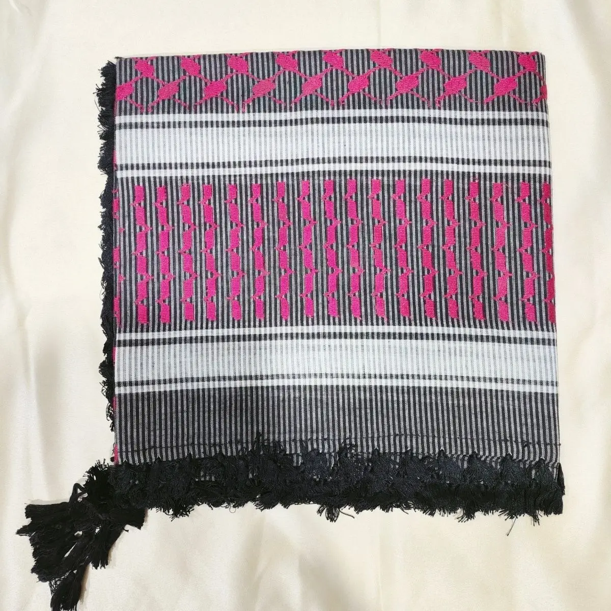 Freeshipping Turban Muslim Scarf For Men Hijab Kerchief Crochet Shawl Jewish Knit Headscarf Tassels Cotton Islam Pakistan Arab