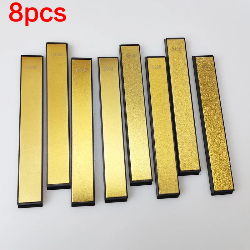 

8pcs Titanium-plated diamond Whetstone80-1600 grit Angle Fine grinding knife sharpener sharpening stone Professional Dedicated