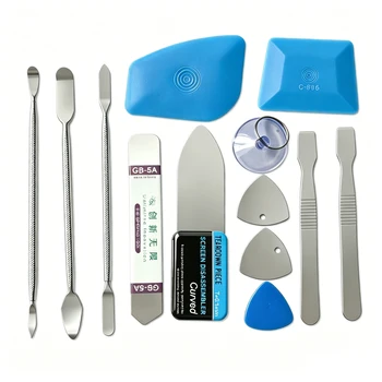 Kit di Riparazione Telefoni 13 in 1, Set Professionale di Strumenti in Metallo per Smontaggio iPhone e iPad, Rimozione Schermo, Cornice e Batteria