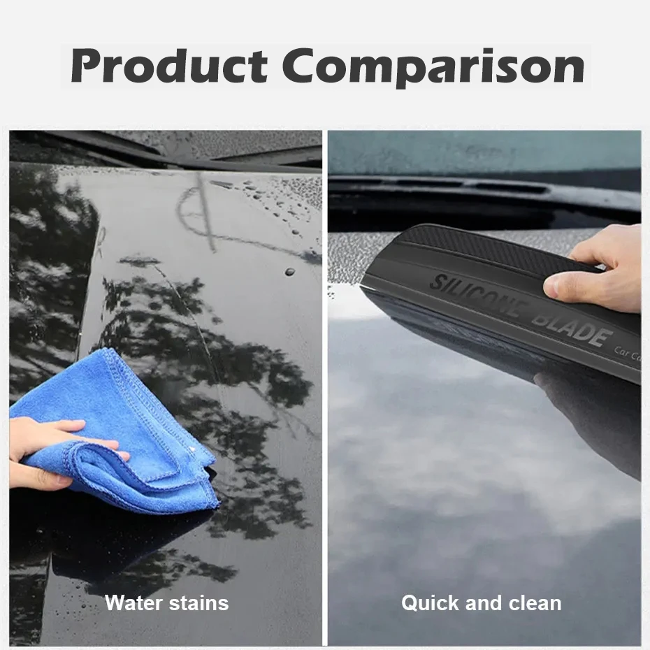 Soft Silicone Car Window Handy Squeegee Non-Scratch Auto Glass Water Wiper Drying Blade Clean Scraping Cleaner Scraper Tools