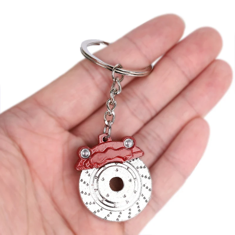 OTOKIT Brake Disc Wheel Caliper Metal Keychain Car Modification Disc Brake Waist Key Ring Trinket Pendant Car Key Buckle Gifts