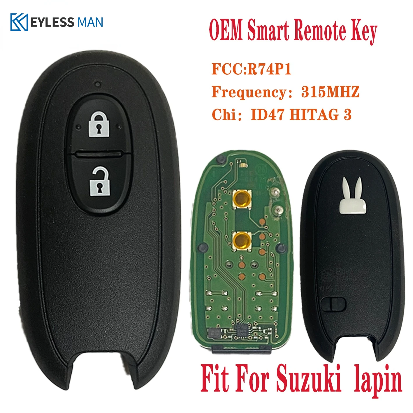 R74P1 Original Remote Car Key Fob For Suzuki e alto hasla 1 - Lapin Wagon r Genuine 315MHz FSK PCF7953X/HITAG 3/47 CHIP