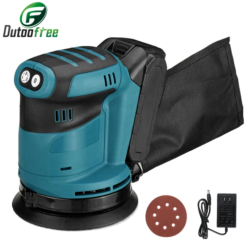 3 Speed Cordless Electric Sander 125mm Sandpaper Wood Grinder Polishing Machine Sander Power Tools For 18V Battery 6mm drill grinder die carbide burr inverted rotary file 1 4 inch double cut for dremel rotary tools metal wood sn 4