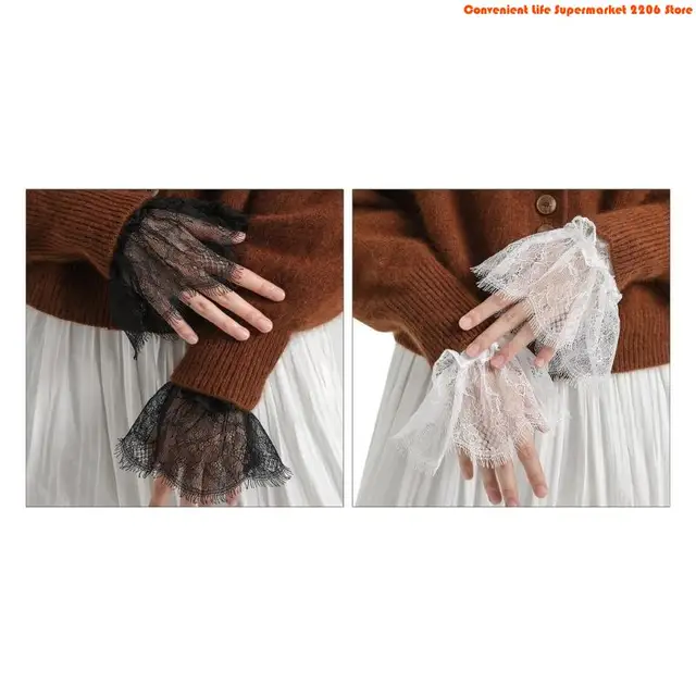 E06E – robe mariée à fausses manches, manchettes décorées à mode, pull, manches décoratives 1