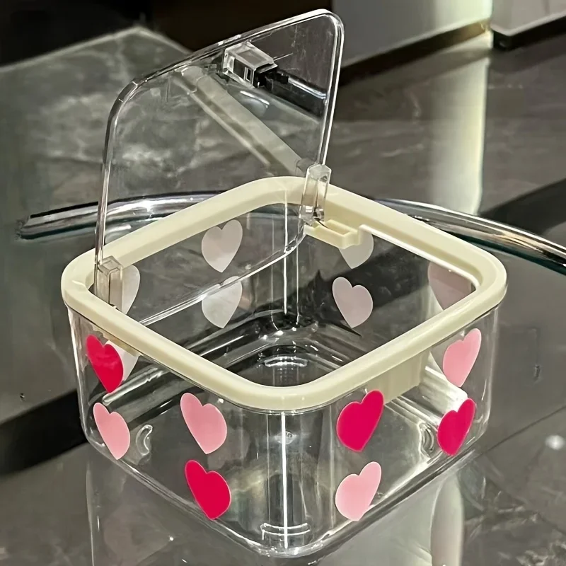 1pc Love Transparent Hair Accessory Storage Box, for Scrunchies, Headbands, Barrettes, Clips, and Jewelry Organizer