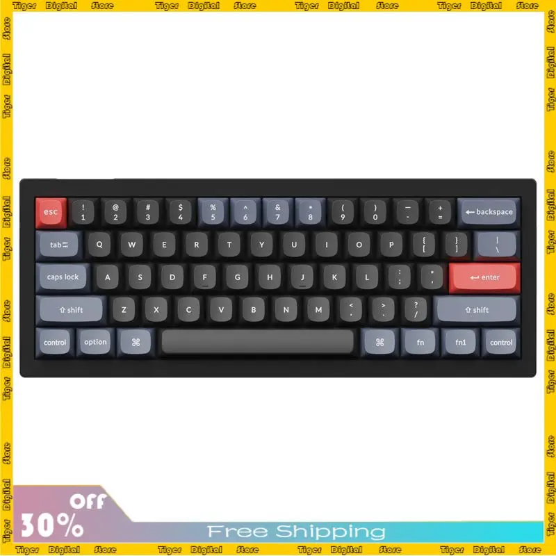 

V4 Wired Customized Mechanical Keyboard Type-C Interface PBT Keycap QMK/VIA Key Change Knob Hot-swappable Gaming Office Keyboard