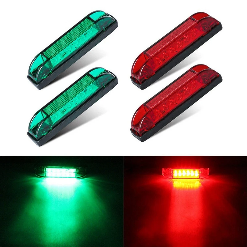 

4X 4Inch Boat Navigation LED Lighting Red/Green Waterproof Marine Utility Strip Bar