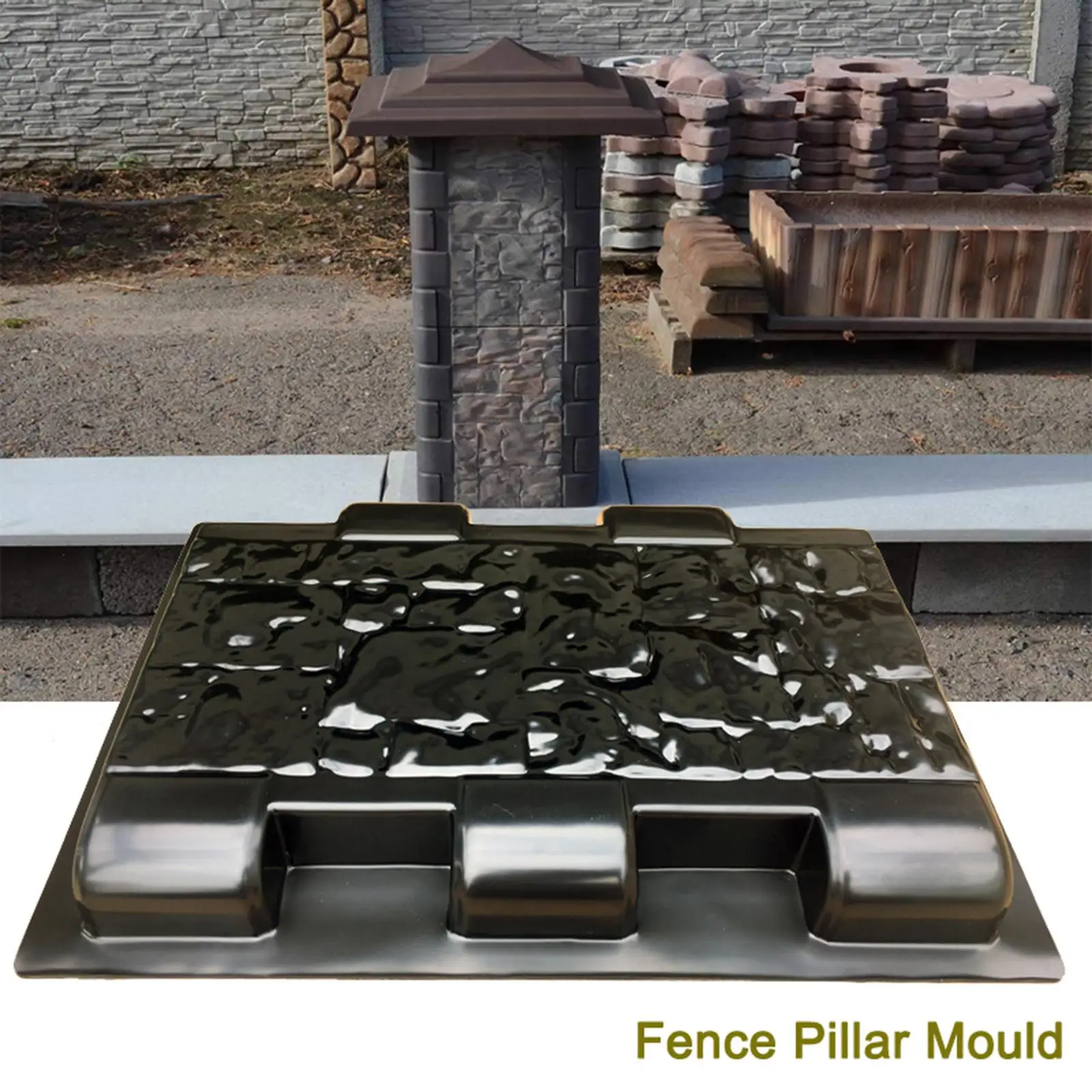 Fence Pillar Paving , Plastic Concrete Stepping Paver Brick Landscape