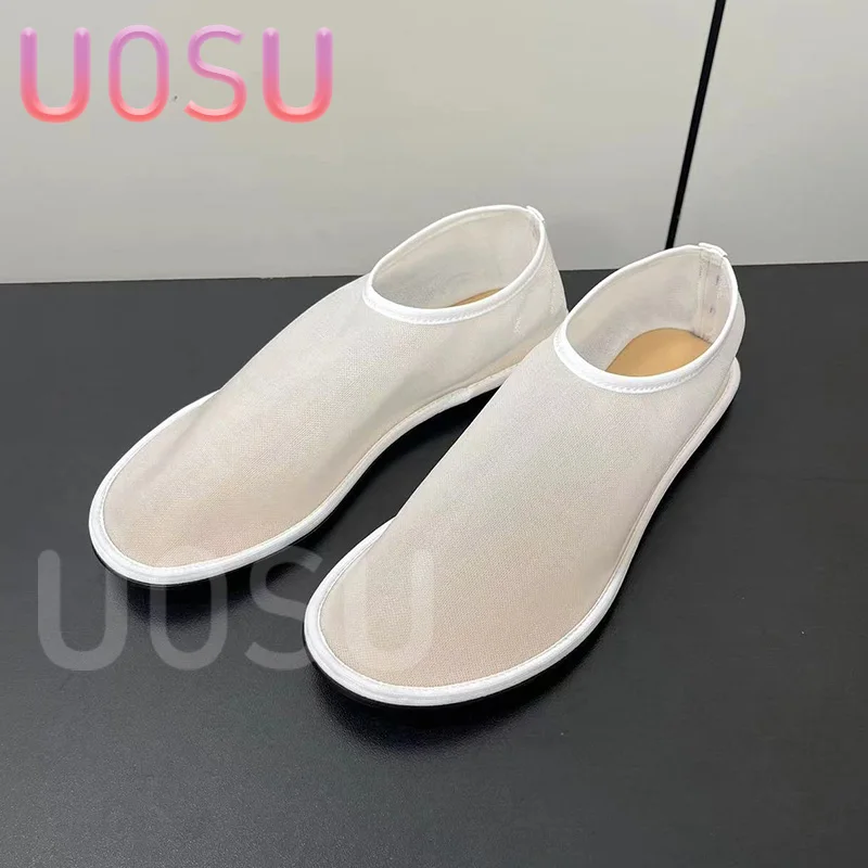 Designer Luxury Women's Flats Mesh Hollow Style Shallow Slip Ballet Shoes Breathable Comfortable Sheepskin Party Ladies Shoes