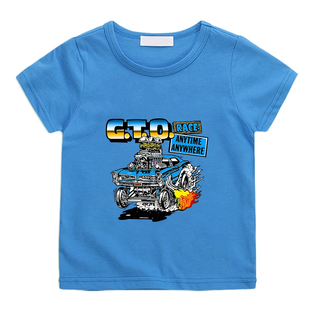 

Initial D GTO Racing Car Tee-shirt 100% Cotton High Quality Soft T-shirt Casual Short Sleeve Children Cartoon Tshirts Boys Girls