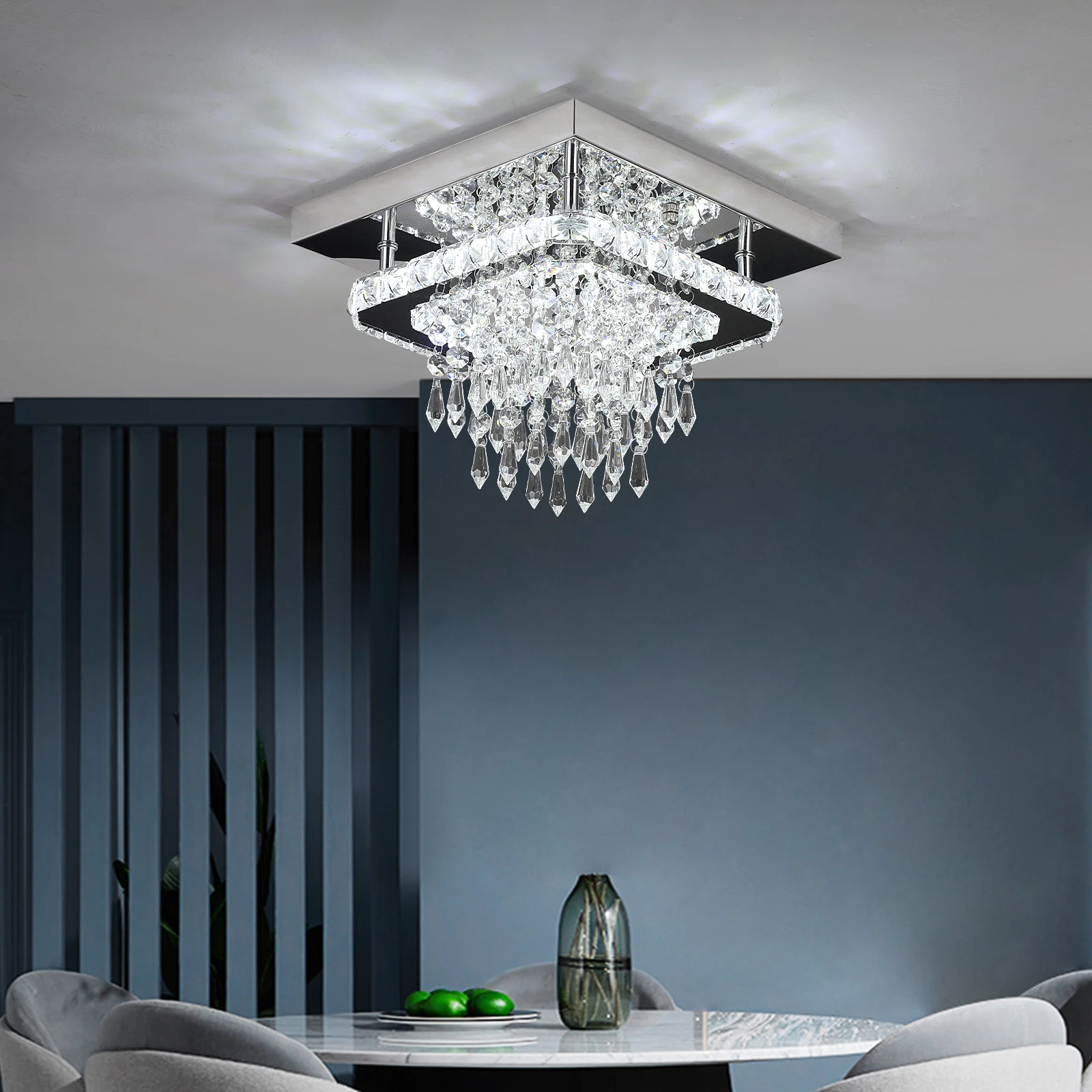 Crystal LED Ceiling Lamps K9 Living Room Stainless Steel Chandelier Luminaire For Hallway Aisle Plafon Lustres Lighting Fixtures led chandelier ceiling chandelier art lighting fixtures
