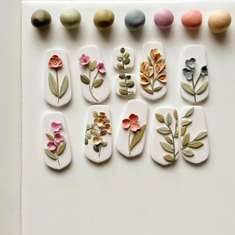 INS Floral Plants Polymer Clay Mold DIY Flower Earrings Jewelry Soft Clay Cutter Pendants Ornaments Making Tool