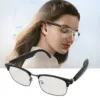Smart Glasses Bluetooth Glasses Metal Frame Magnetic Charging Remote Photo Shooting Touch Sensor Control PC for Online Meeting 1