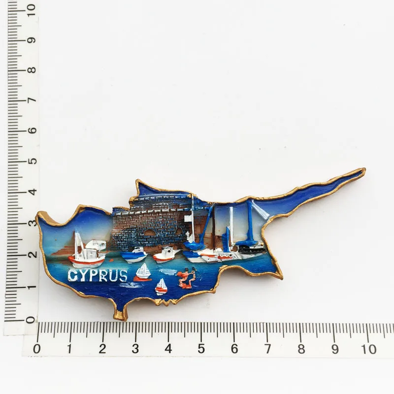 Wold Tourist Souvenir Fridge Magnets Cyprus Map Travel Souvenir Magnetic Refrigerator Sticker 3D Resin Magnetic For Home Decor