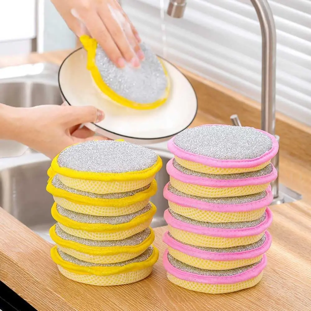 Double Side Dish Wash Sponges Dishwashing Sponge Dish Washing Brush Pan Pot Household Cleaning Cloths Reusable Kitchen Tools