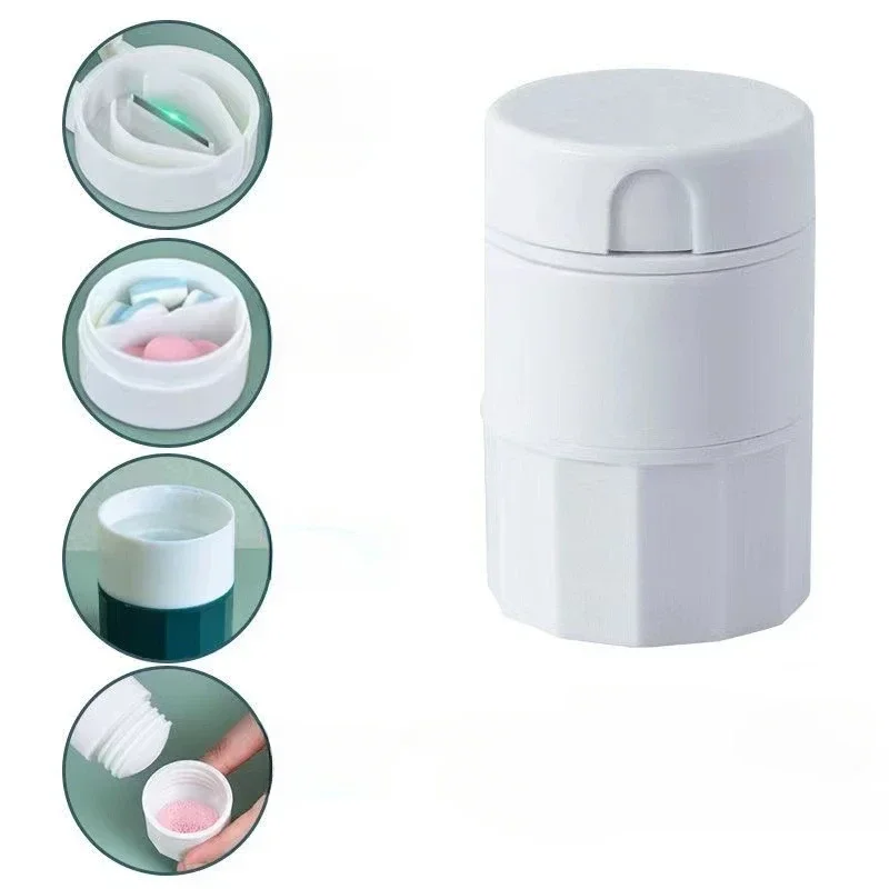 Portable Multifunction four in one Powder Tablet Grinder Pill Cutter Medicine cutting and grinding machine Pill Box