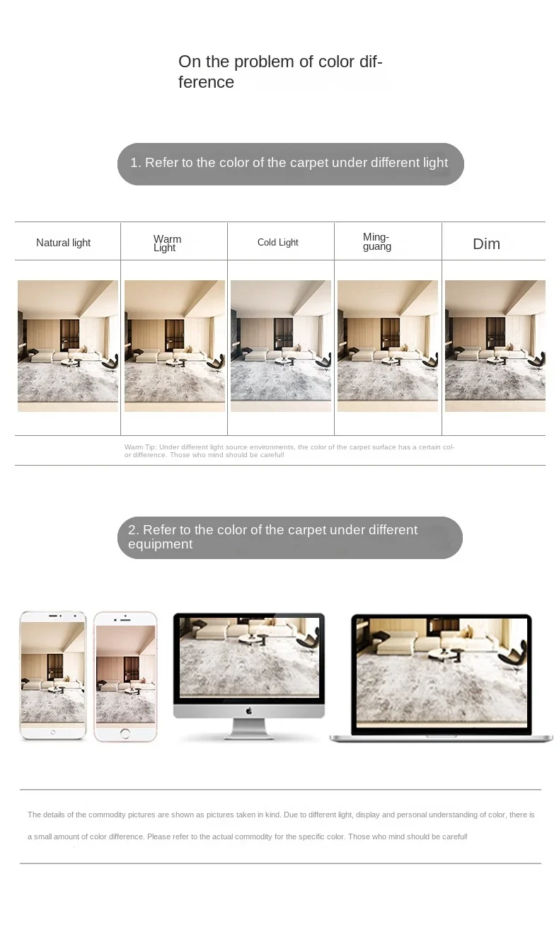 VIKAMA Flannel Boho Texture Living Room Cushion Desk Bedside Rug Indoor Carpet Door Mat Large Floor Mat Home Decor Easy Care