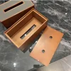European Style Aristocratic Tissue Box,Solid Wood and Leather Tissue Case, Pull-out Canister for Home Decoration 3