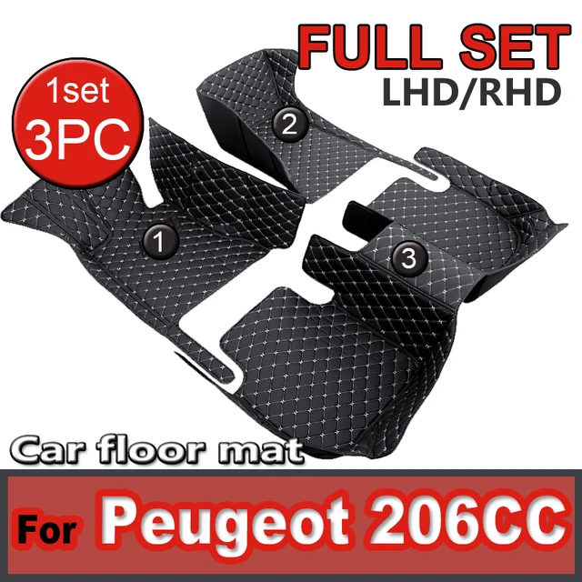Auto Fußmatten für Peugeot 206cc 206cc t16 2000 ~ 2008 Leder matte Teppiche  Teppiche Schutz polster Set Innenteile Autozubehör - AliExpress