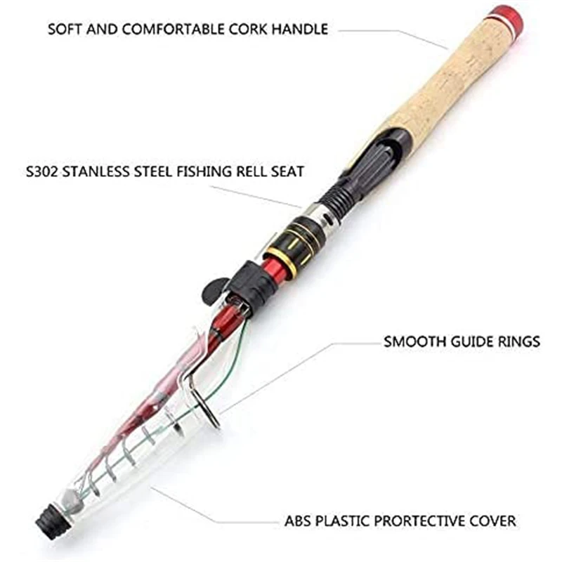 Description Picture 6 of itemHigh Quality 1.6m-2.7m Fishing Rod Carbon Fiber Lure Rod Short Travel Lightweight Rod Telescopic Super Hard Fishing Rod