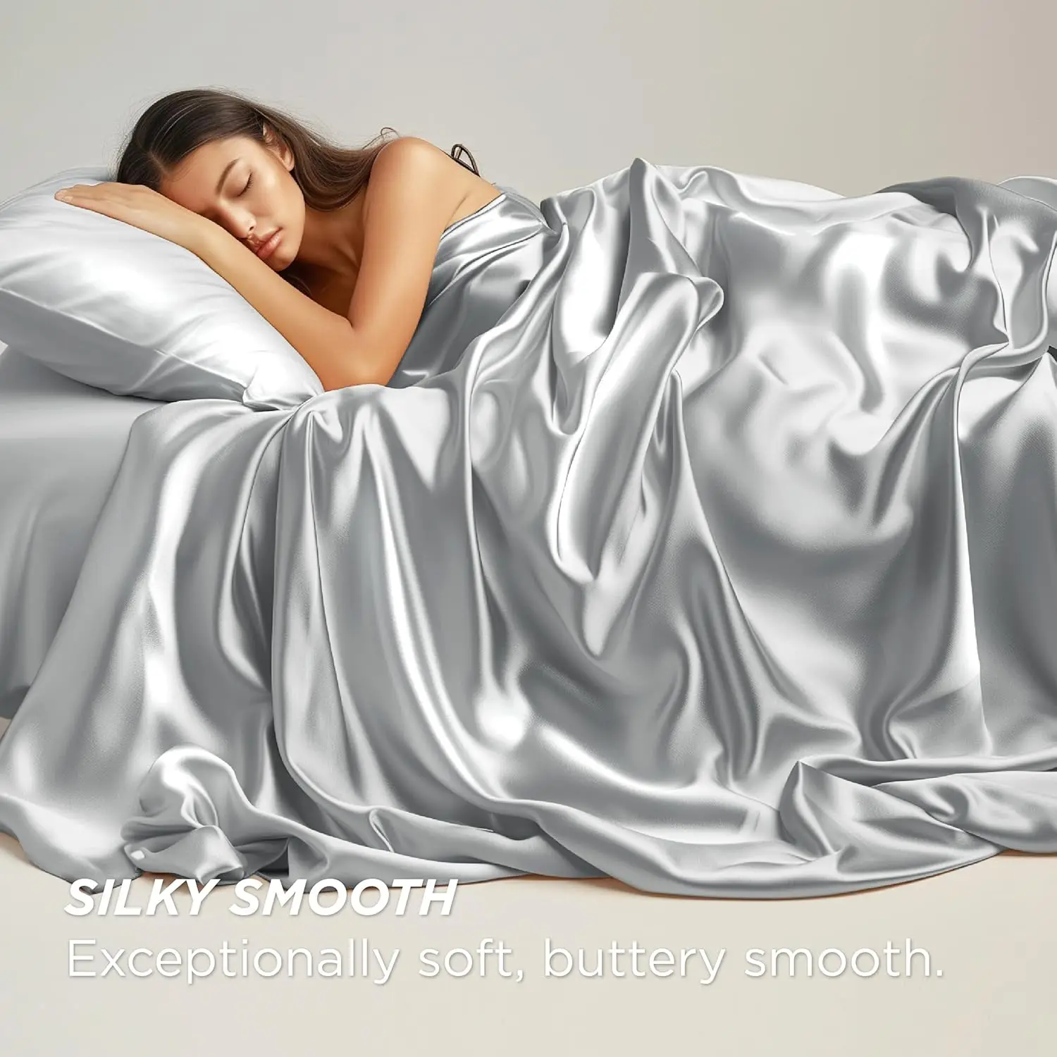 Ice Silk Bedsheet Mattress Bed Sheet Set, Luxury & Ultra Soft, Breathable Fabric, Anti-Slip Design Fitted Sheet Mattress Bedding 2