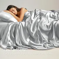 Ice Silk Bedsheet Mattress Bed Sheet Set, Luxury & Ultra Soft, Breathable Fabric, Anti-Slip Design Fitted Sheet Mattress Bedding 2