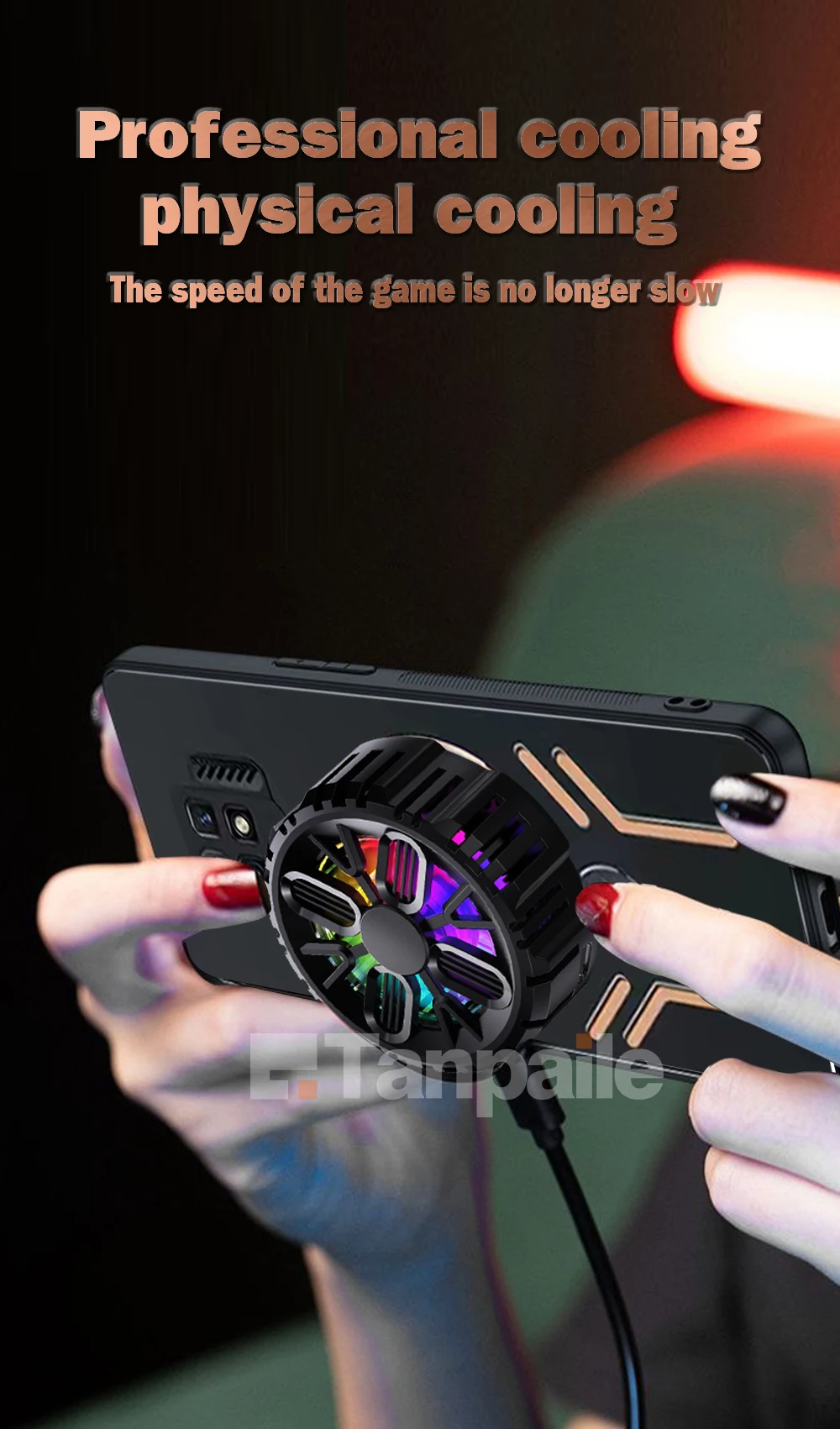 Magnetic Cooling Shockproof Phone Case with Copper Heat Dissipation and Metal Back Cover