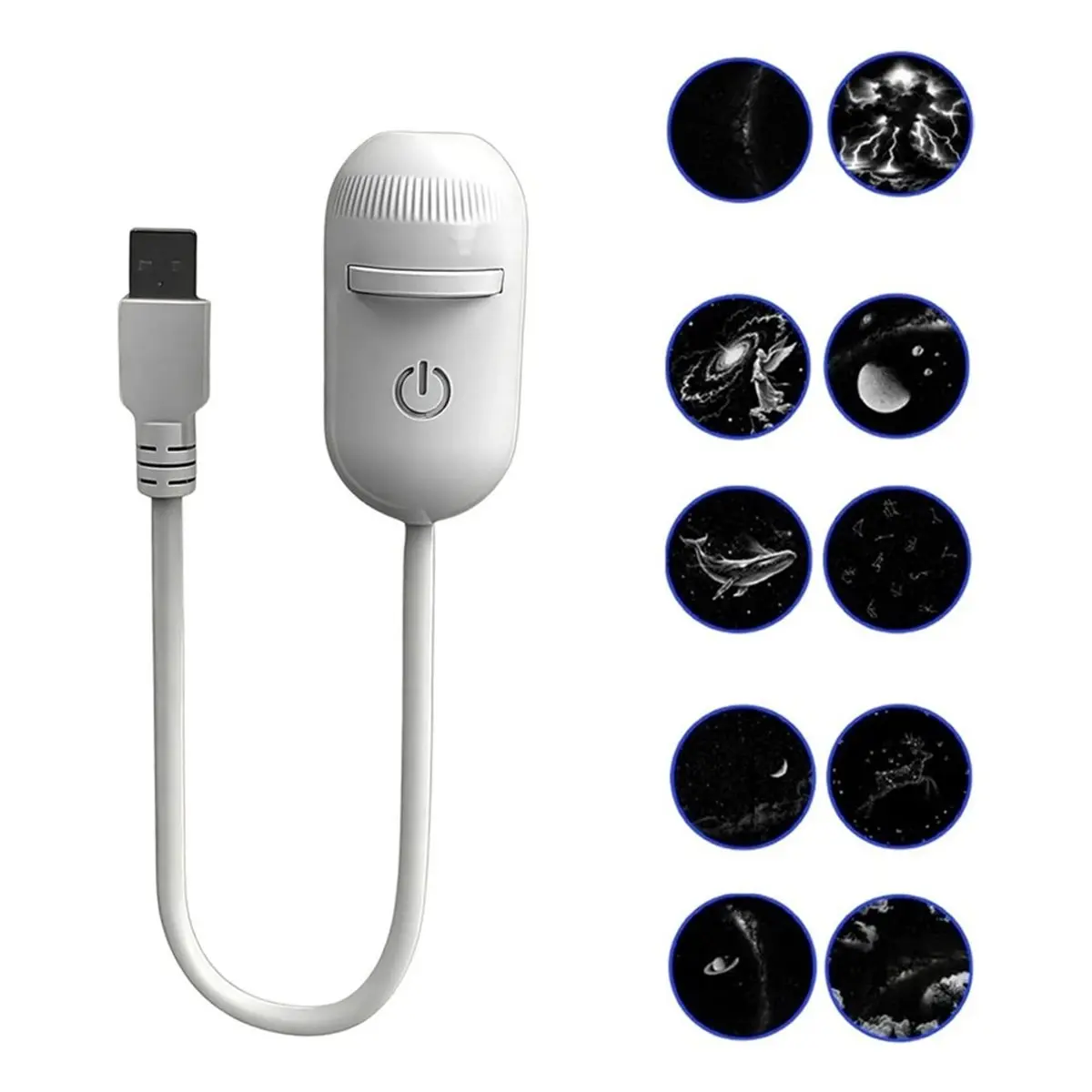 DT75BG 2-in-1 갤럭시 스타 프로젝터 야간 조명(10개의 슬라이딩 프로젝션 필름 포함) 침실 및 차량용 LED 무드등
